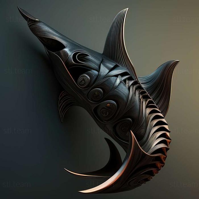 3D model Black knife fish (STL)